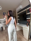 Z.ra Ekru Bağlamalı Denim Takım