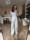 Z.ra Ekru Bağlamalı Denim Takım