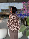 Zebra Desenli Dik Yaka Ceket
