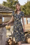 Arias Closet %100 Viskon Çiçek ve Yaprak Desenli Önü Düğmeli Elbise