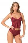 Arias Closet Bordo Jakarlı Babydoll Şort Takımı