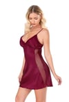 Arias Closet Bordo Kısa Saten Gecelik 8105