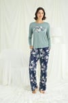 Arias Closet Çiçek ve Yaprak Desenli Baskılı Pijama Takımı