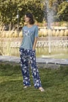 Arias Closet Çiçek ve Yaprak Desenli ve Baskılı Pijama Takımı