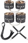 Arias Closet Deri Leoparlı 4'lü Harness Set