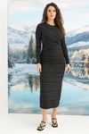 Arias Closet Desenli Uzun Kollu Elbise