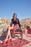 Arias Closet Etnik Desenli Saten Etek Takımı