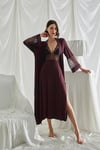 Arias Closet Göğüs ve Sırt Dekolteli Dantelli Sabahlık Takımı