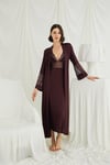 Arias Closet Göğüs ve Sırt Dekolteli Dantelli Sabahlık Takımı
