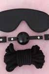 Arias Closet Gözlük Ağız Topu İp Üçlü Deri Harness Set