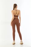 Arias Closet Kahve MI Emay 3921 Soft Seamless Ripli Tayt Yoga Takımı