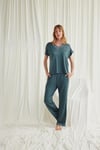 Arias Closet Kısa Kollu V Yakalı Dantelli Pijama Takımı