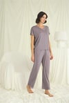 Arias Closet Kısa Kollu V Yakalı Dantelli Pijama Takımı
