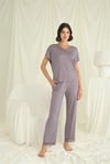 Arias Closet Kısa Kollu V Yakalı Dantelli Pijama Takımı