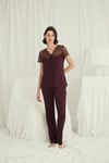 Arias Closet Kısa Kollu ve Dantelli V Yaka Pijama Takımı