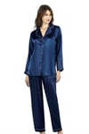 Aria's Closet Lacivert İkili Saten Gecelik Pijama Takımı 7647