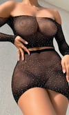 Arias Closet Siyah File Taşlı Fantezi Vücut Çorabı