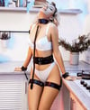 Arias Closet Siyah Tasma Kelepçe Bel ve Bacak Aksesuarlı Fantezi Harness Set