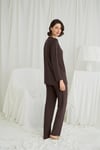 Arias Closet Uzun Kollu Boydan Düğmeli V Yaka Pijama Takımı