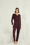 Arias Closet Uzun Kollu Boydan Düğmeli V Yaka Pijama Takımı