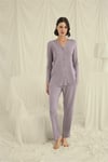 Arias Closet Uzun Kollu Boydan Düğmeli V Yaka Pijama Takımı