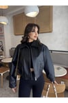 Deri Bomber Premium Ceket Siyah