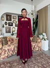 LALİNA BAĞLAMA DETAYLI MAXİ ELBİSE Bordo