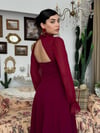 LALİNA BAĞLAMA DETAYLI MAXİ ELBİSE Bordo