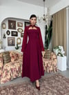 LALİNA BAĞLAMA DETAYLI MAXİ ELBİSE Bordo