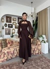 LALİNA BAĞLAMA DETAYLI MAXİ ELBİSE Kahverengi