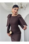 MAXI ALYA ELBİSE Kahverengi