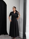 PRİNCESS GÖMLEK YAKA KEMER DETAYLI ELBİSE Siyah