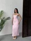 QUALİTY MAXİ TAŞLI ELBİSE PEMBE