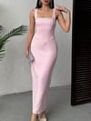 QUALİTY MAXİ TAŞLI ELBİSE PEMBE