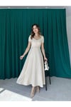 RAZİANA Midi Elbise Bej