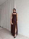 Şallı Maxi Elbiseı Acı Kahve