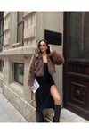 YAKASIZ İTHAL KALİTELİ KÜRK Kahverengi