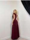 ZERO BROŞ DETAYLI MAXİ ELBİSE Bordo