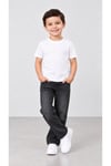 %100 Pamuk Unisex Çocuk Bisiklet Yaka Kısa Kollu Basic Tişört 2-10 Yaş