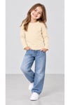 %100 Pamuk Unisex Çocuk Bisiklet Yaka Uzun Kollu Basic Badi 2-10 Yaş