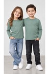 %100 Pamuk Unisex Çocuk Bisiklet Yaka Uzun Kollu Basic Badi 2-10 Yaş
