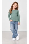 %100 Pamuk Unisex Çocuk Bisiklet Yaka Uzun Kollu Basic Badi 2-10 Yaş