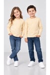 %100 Pamuk Unisex Çocuk Bisiklet Yaka Uzun Kollu Basic Badi 2-10 Yaş