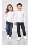 %100 Pamuk Unisex Çocuk Bisiklet Yaka Uzun Kollu Basic Badi 2-10 Yaş