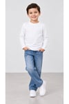 %100 Pamuk Unisex Çocuk Bisiklet Yaka Uzun Kollu Basic Badi 2-10 Yaş