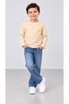 %100 Pamuk Unisex Çocuk Bisiklet Yaka Uzun Kollu Basic Badi 2-10 Yaş