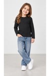 %100 Pamuk Unisex Çocuk Bisiklet Yaka Uzun Kollu Basic Badi 2-10 Yaş