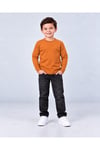 %100 Pamuk Unisex Çocuk Bisiklet Yaka Uzun Kollu Basic Badi 2-10 Yaş