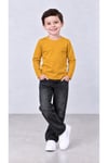 Babito %100 Pamuk Unisex Çocuk Bisiklet Yaka Uzun Kollu Basic Badi 2-10 Yaş