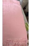 Bebek- Çocuk %100 Pamuk Yumuşak 4 Katlı Püsküllü Müslin Bebek Battaniye 100X120